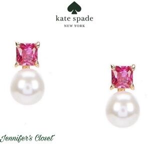 Kate Spade Pearl & Stone Stud Earrings NWT